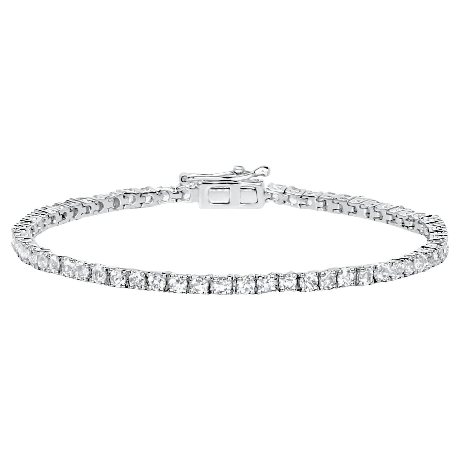 Bracciale tennis in topazio bianco da 4,95 carati A. Silver