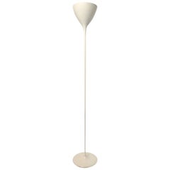 White Torchere Floor Lamp by Max Bill, Swiss Mid-20th Century Modern