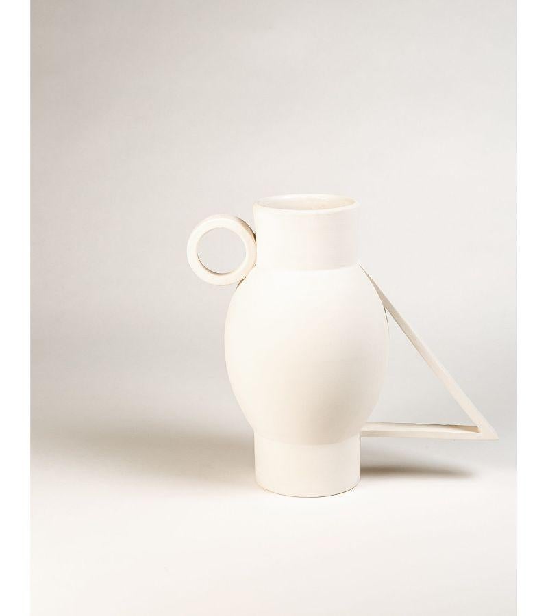 Modern White Torus Vase by Lea Ginac