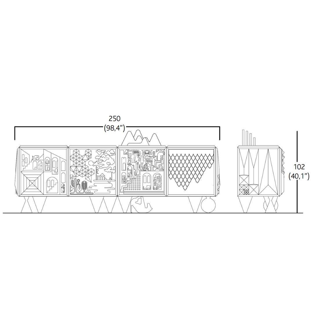 White lacquered contemporary buffet sideboard Tout Va Bien by Antonie & Manuel For Sale 9