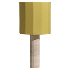 Lampada da tavolo Roma II Dodecagon grande in travertino bianco di NASSI
