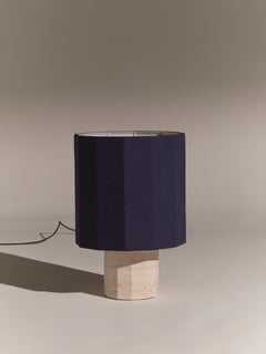 White Travertine Medium Roma II Dodecagon Table Lamp by NASSI