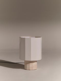 White Travertine Small Roma II Dodecagon Table Lamp by NASSI