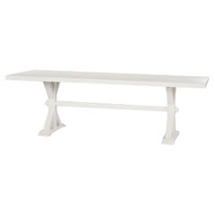 White Trestle Base Dining Table