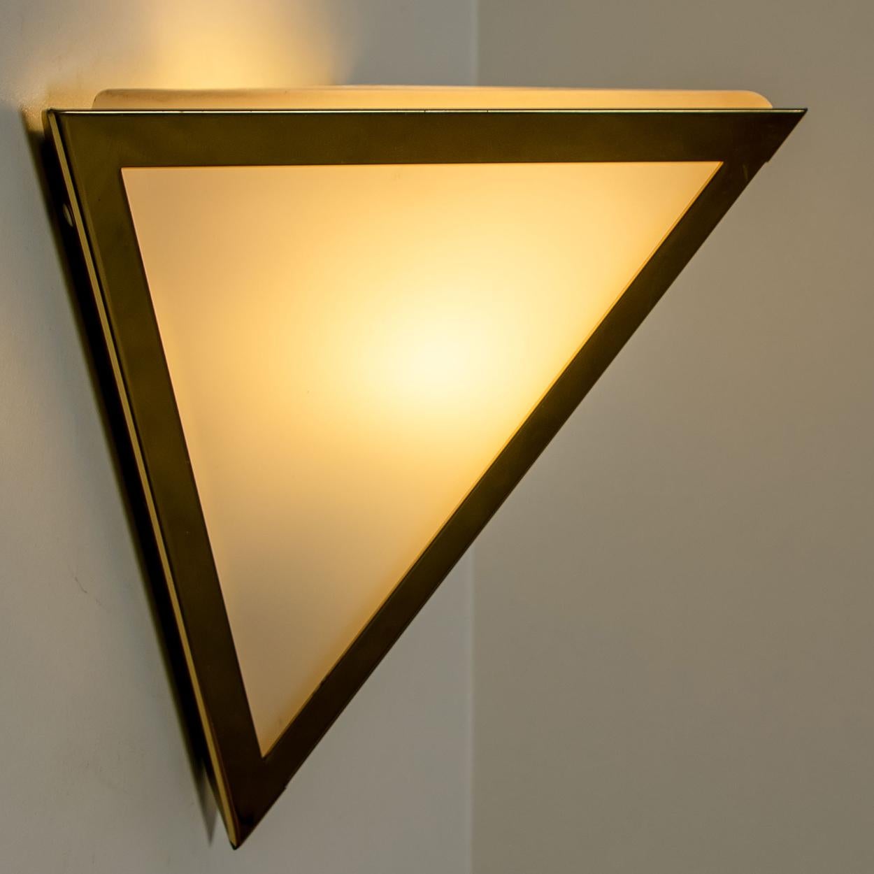 White Triangle Glass Wall Lights by Limburg, 1970s For Sale 6