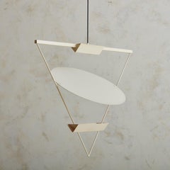 Suspension triangulaire blanche de Mario Botta pour Artemide, Italie, années 1980