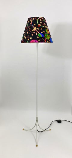 Josef Frank x J.T. Kalmar (Haus & Garten) White Tripod Brass Floor Lamp #2057