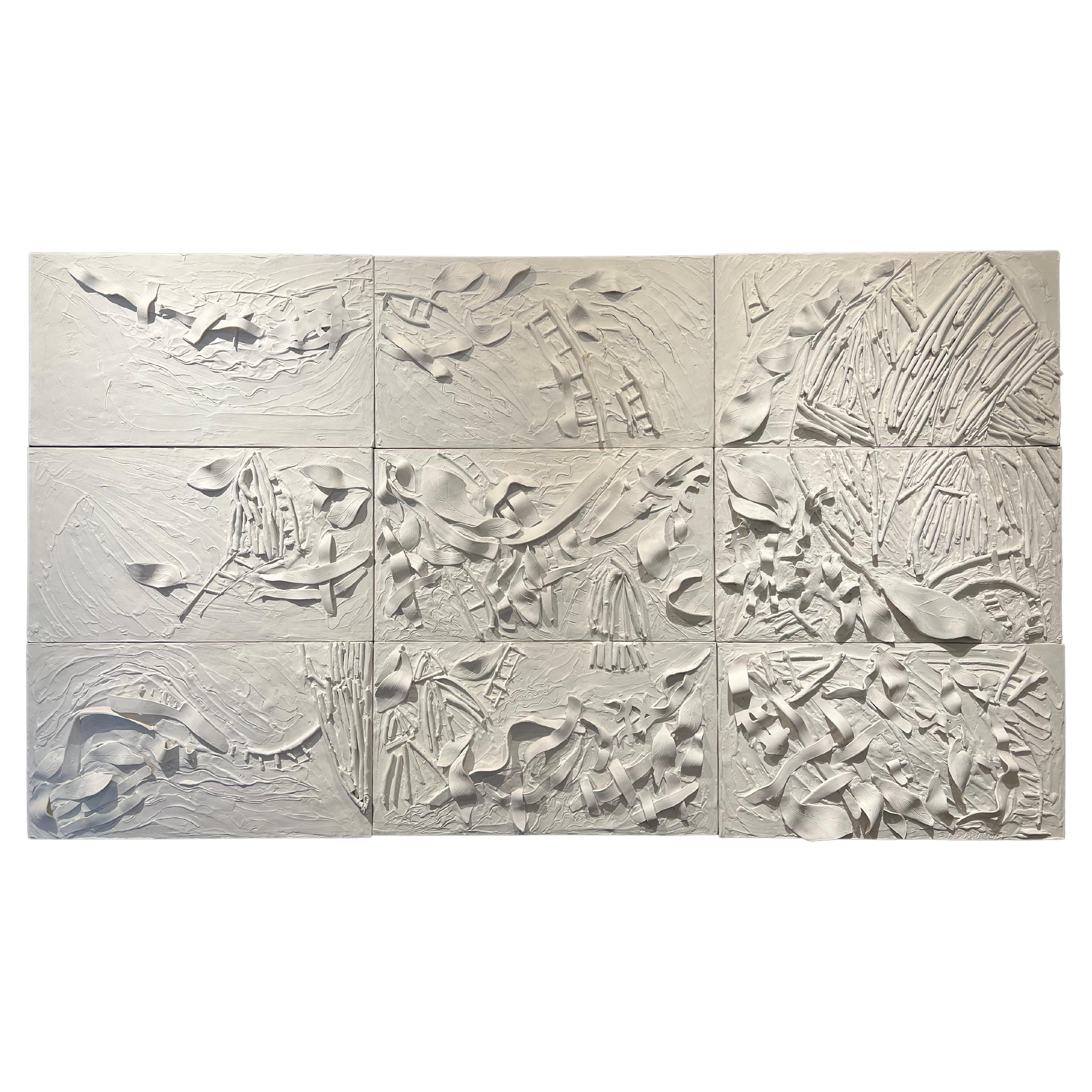 Contemporary White Wall Sculpture 'Rondo 95', Cotton Candy Collection