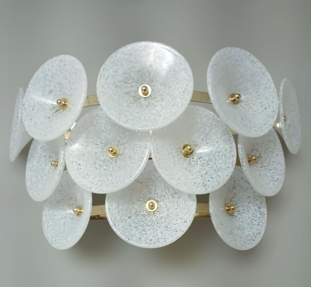 Italian White Trumpets Sconces, 3 Available For Sale
