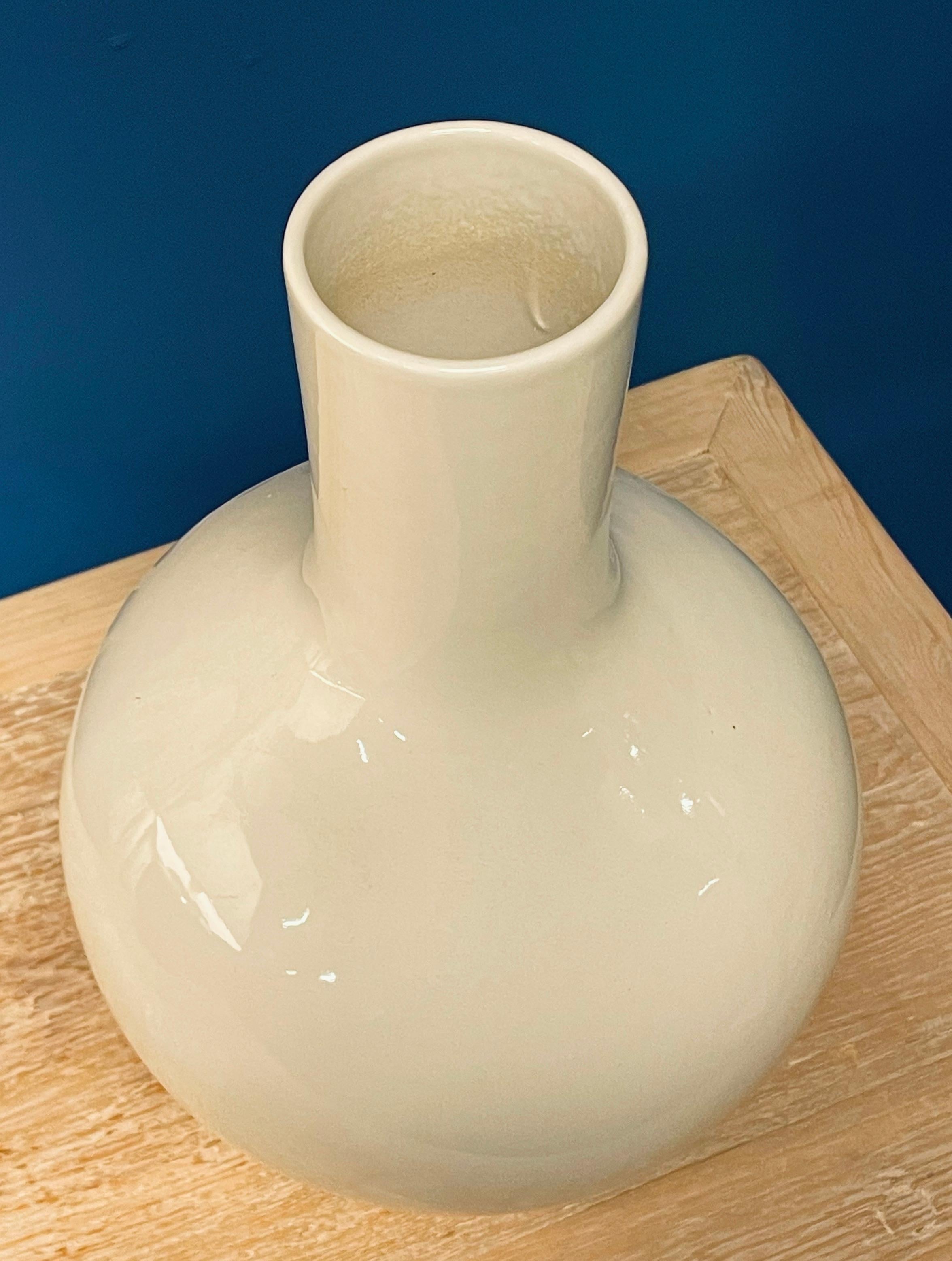 Chinese White Tube Neck Vase, China, Contemporary For Sale