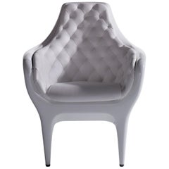 White Tufted Leather and Lacquer Armchair by Bd Barcelona