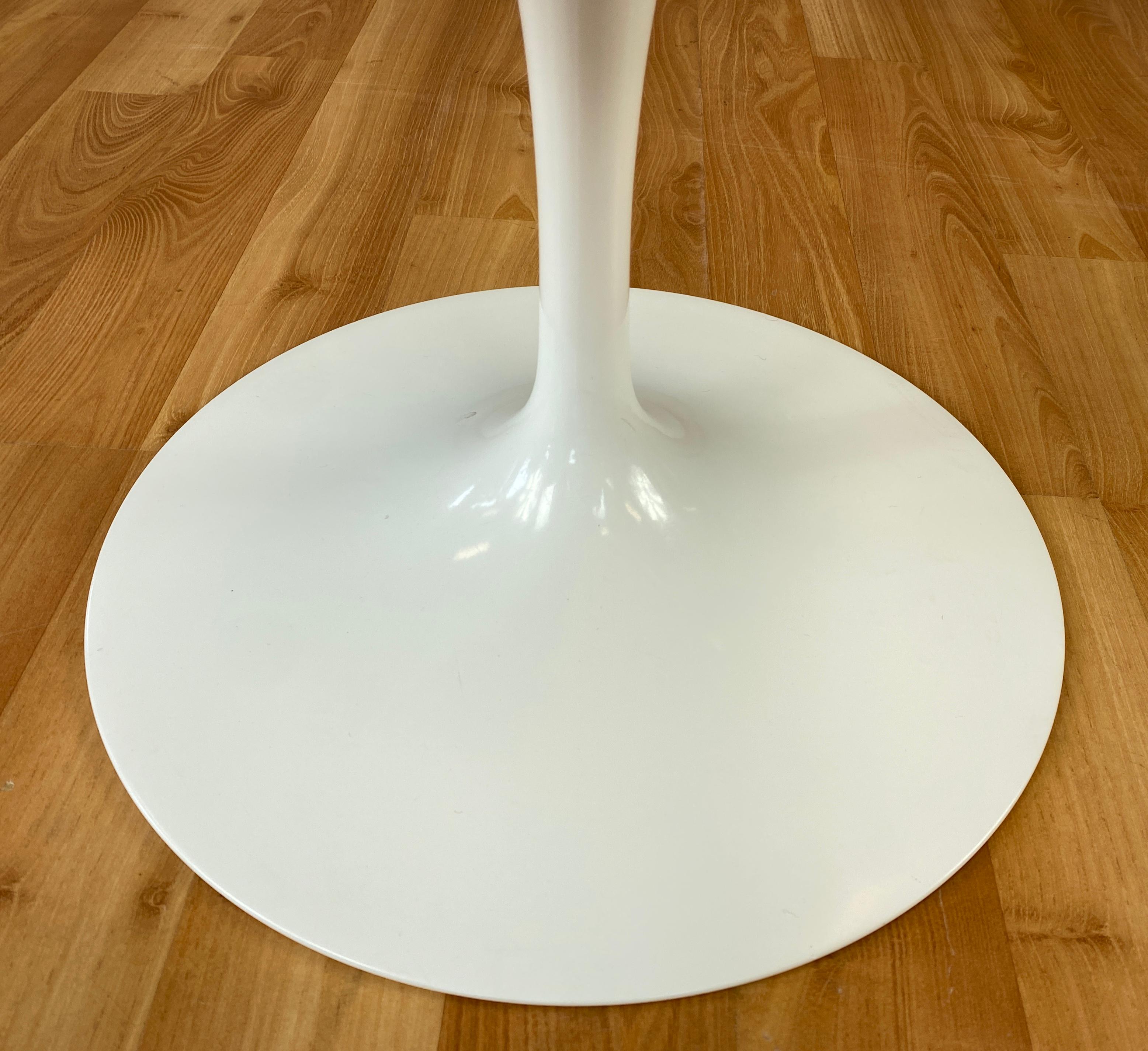 White Tulip Armchair w/Red Leather Eero Saarinen for Knoll A 6