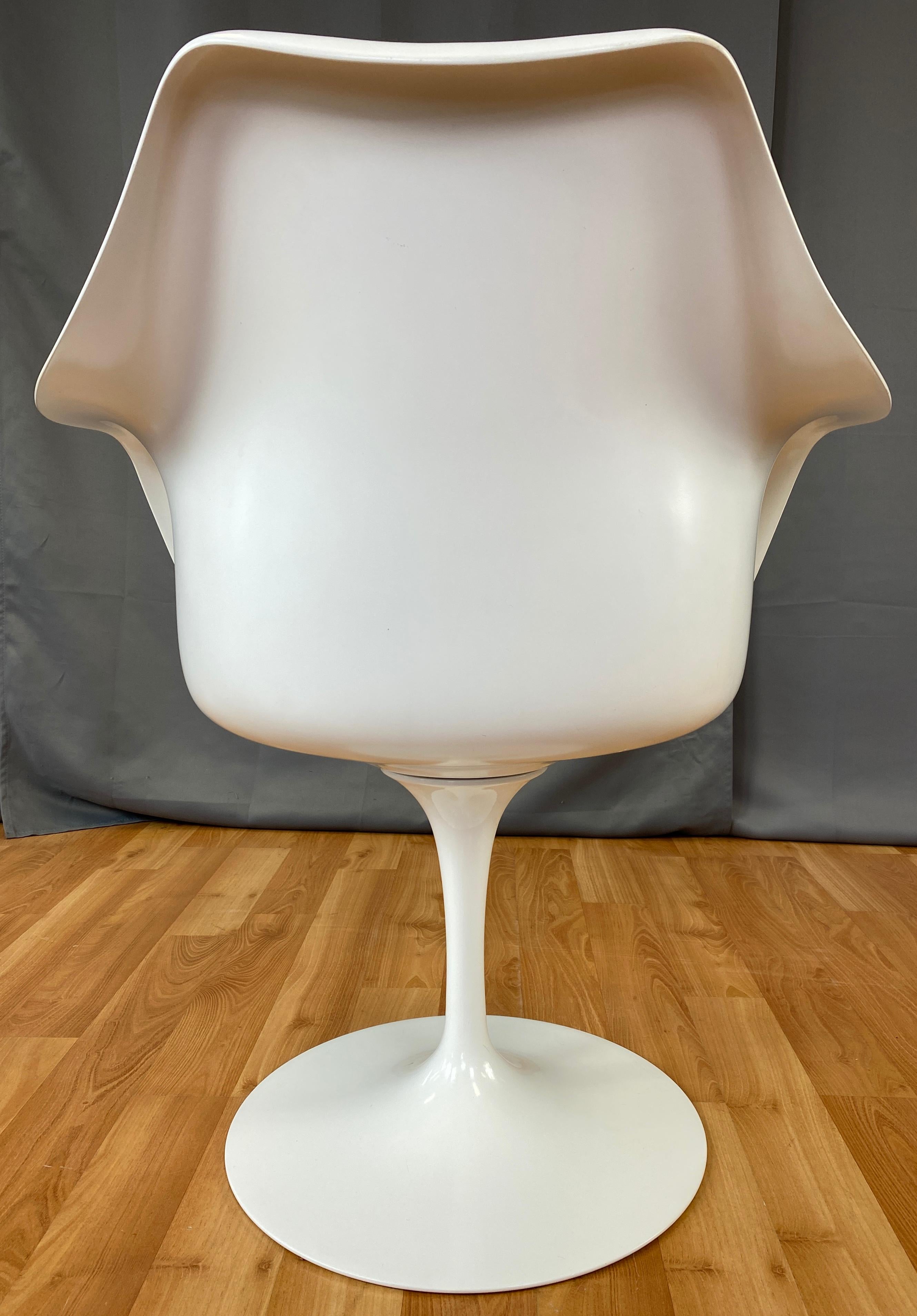 American White Tulip Armchair w/Red Leather Eero Saarinen for Knoll A
