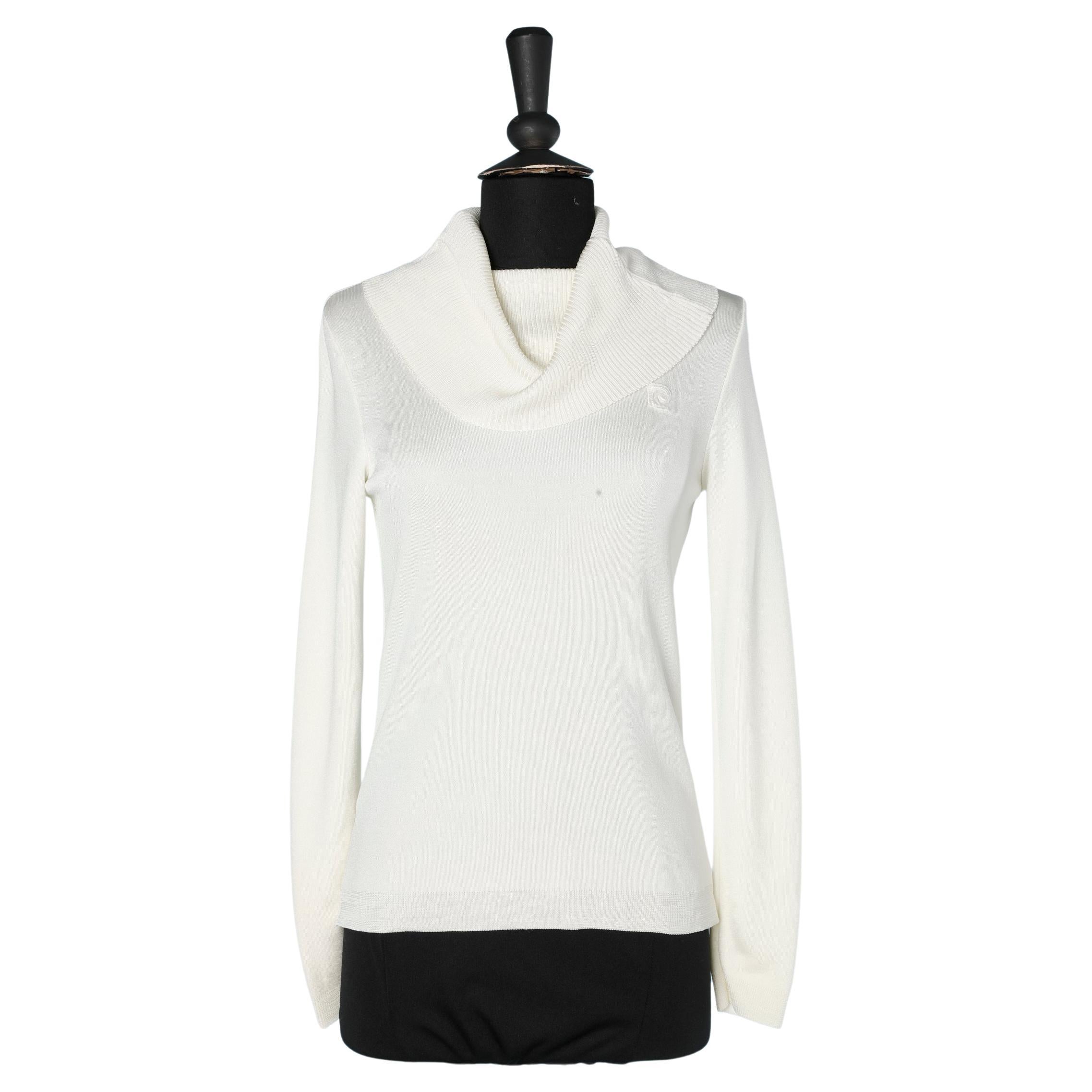 White turtle neck sweater Pierre Cardin  For Sale