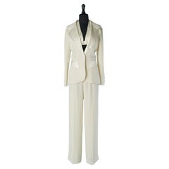 White tuxedo with satin bra CACHE