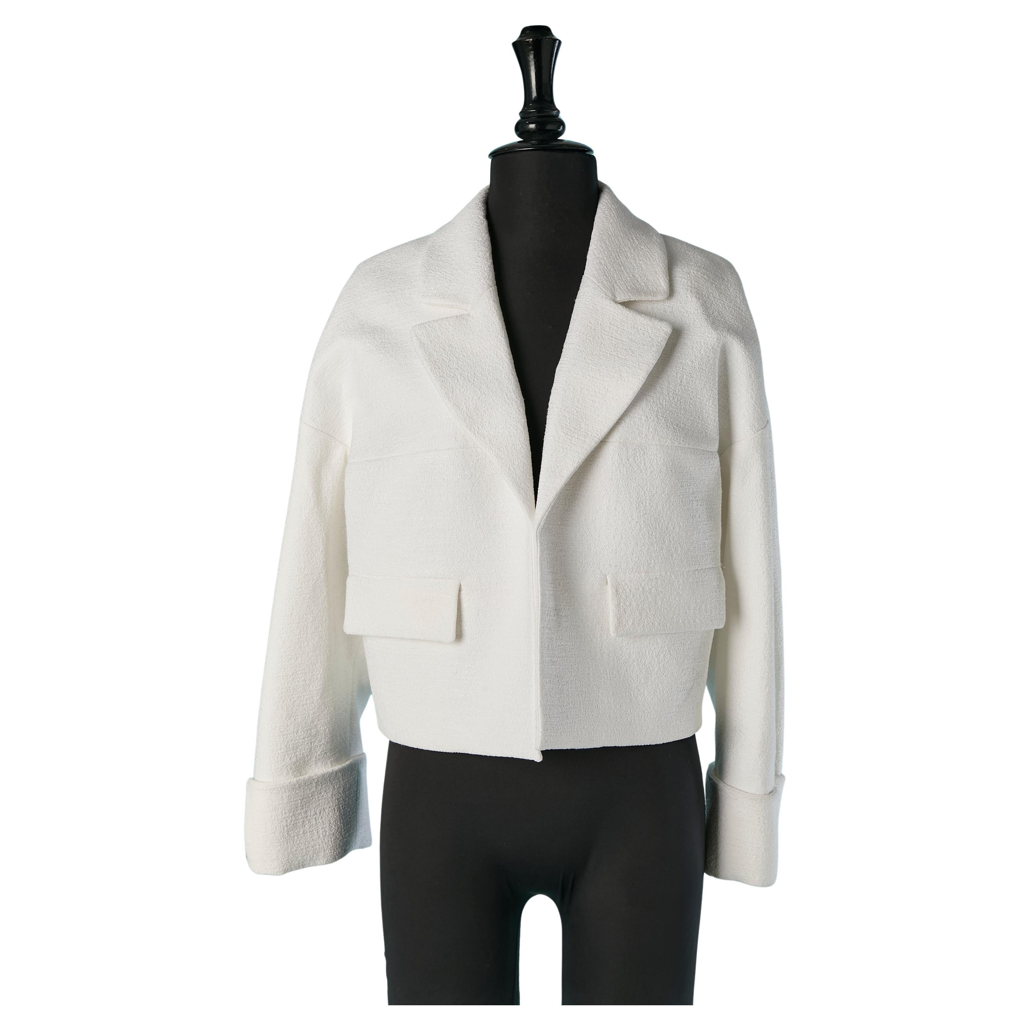 White Tweed edge to edge jacket ALEXANDRE VAUTHIER