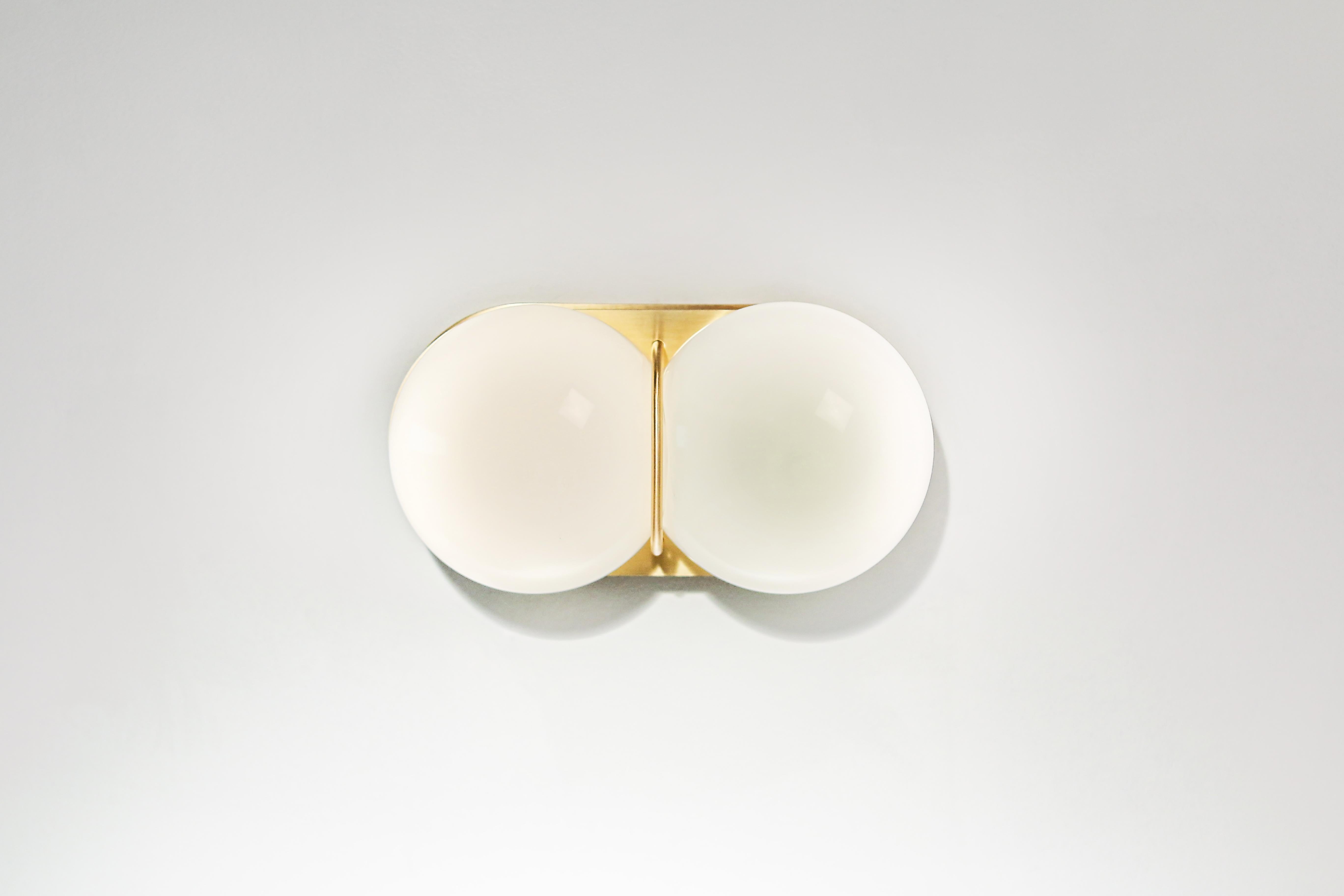 Modern White Twin 2.0 Sconce by SkLO For Sale