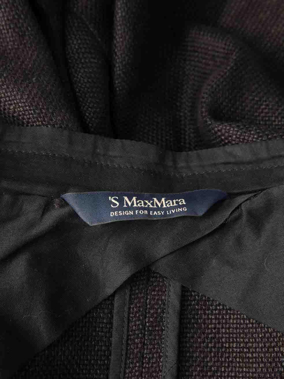Women's S Max Mara Black Woven Button Down Jacket Size M For Sale