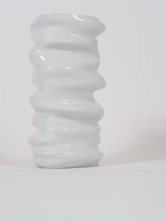 White U/Ndulated Ceramic Vase by Czech Avant Garde Studio