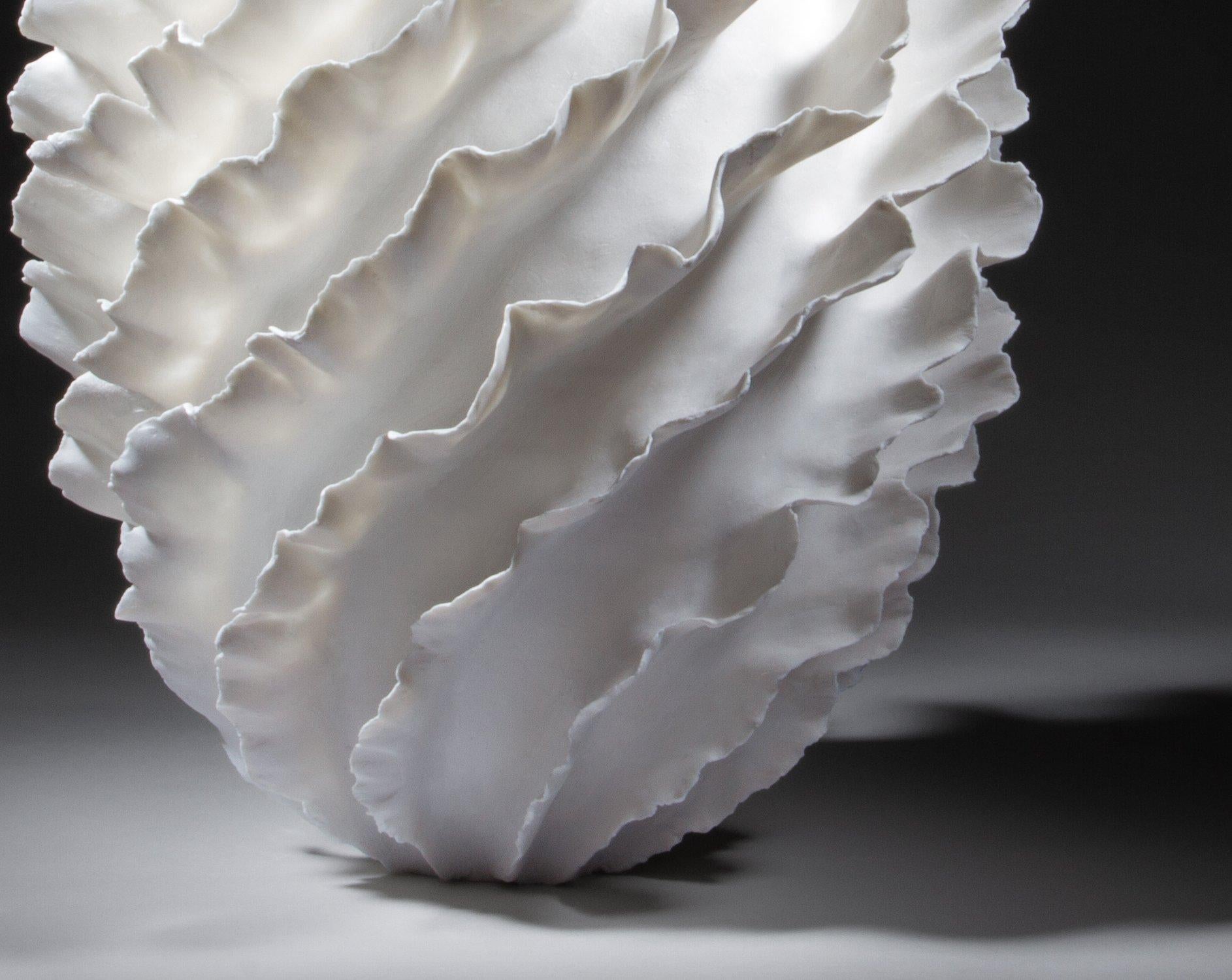 Contemporary White Undulating Organic Vessel, Sandra Davolio For Sale