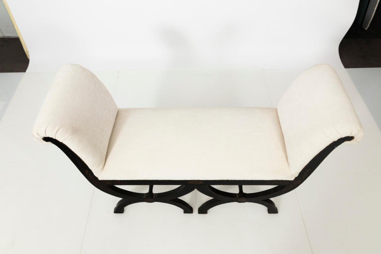 White Upholstered Bench at 1stDibs