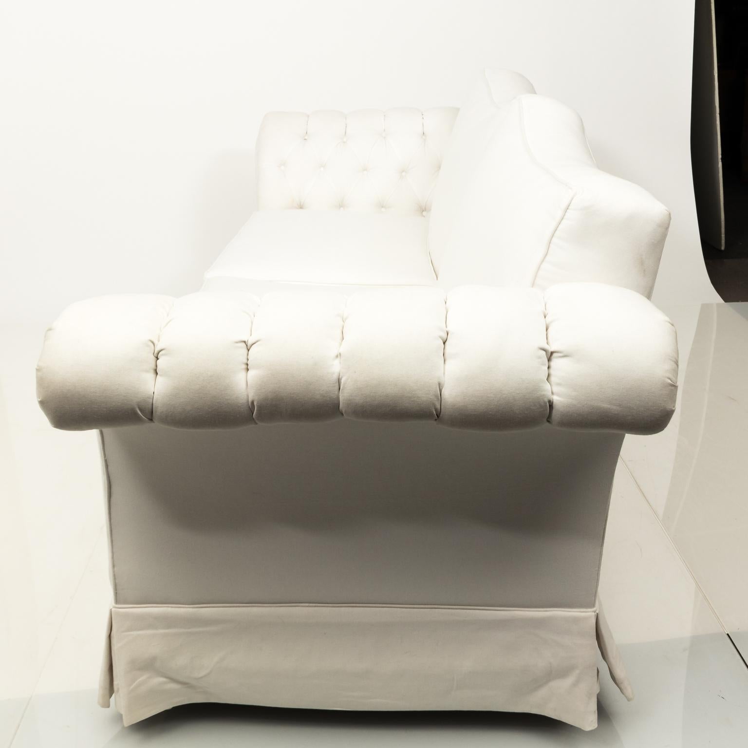 White Upholstered Custom Made Two-Cushion Sofa 5