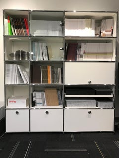 White USM Haller Shelf with Chrome Frame