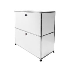 Retro White USM Modular Furniture Storage Unit Designed by Fritz Haller