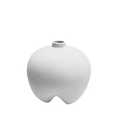 Contemporary Danish Design Bone White Vase, V-Shaped Base, New