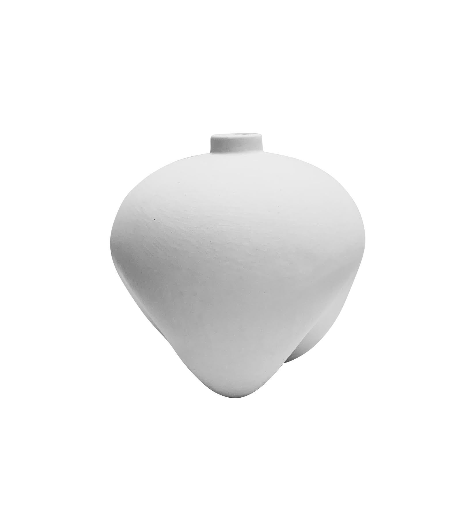 Chinese White V Shaped Petite Danish Design Vase, China, Contemporary For Sale