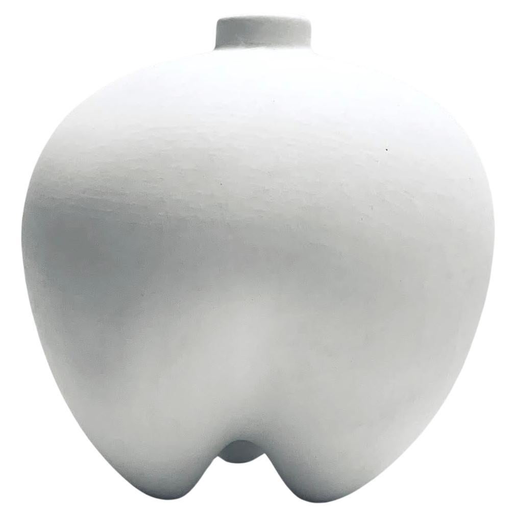 White V Shaped Petite Danish Design Vase, China, Contemporary