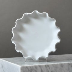 White 'Vaga' Bowl by Wilhelm Kage for Gustavsberg Studio, Sweden, 1940s