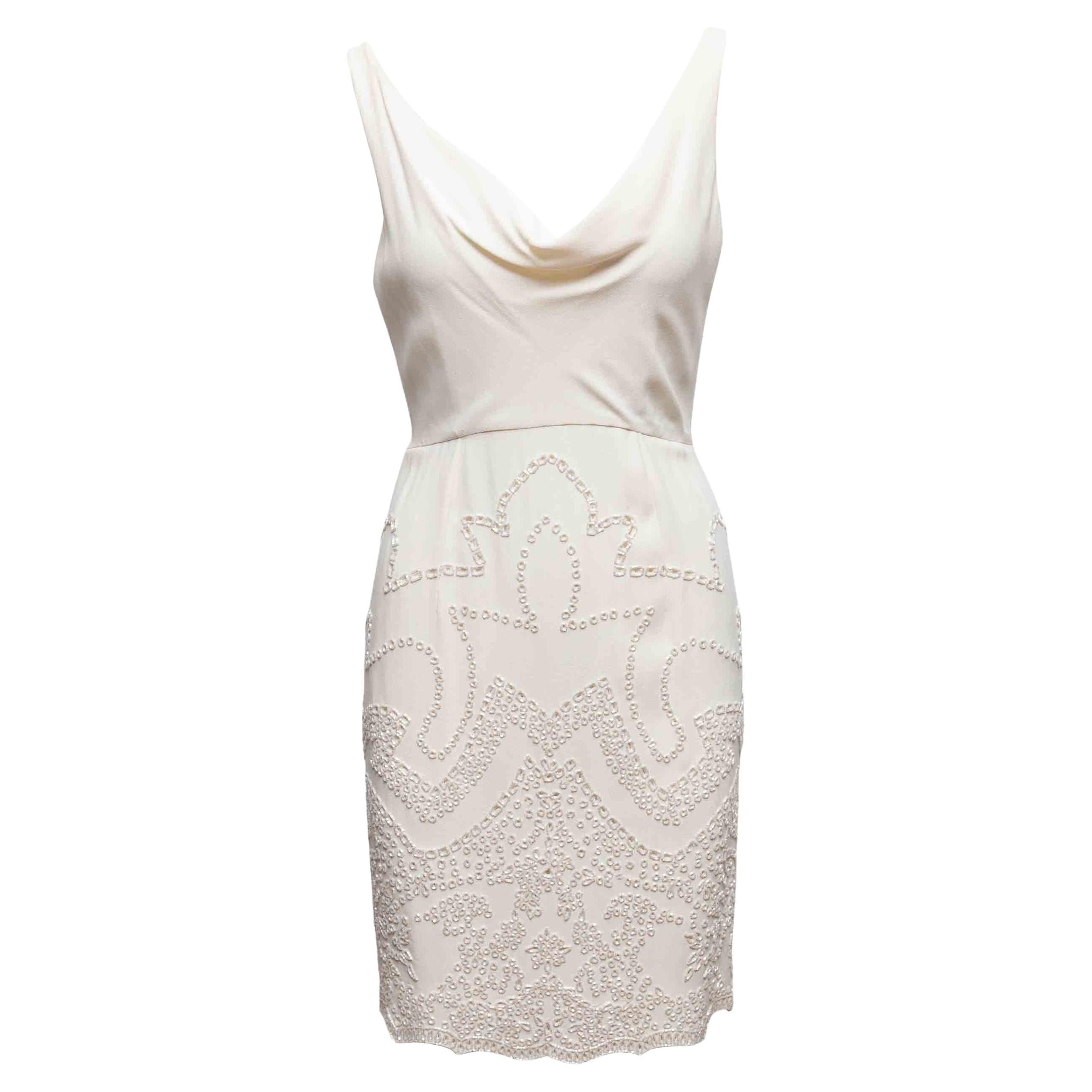 Robe à col bénitier embelli de la boutique Valentino blanc Taille US 10