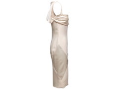White Valentino Silk Cape Back Dress Dress Size US 4