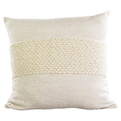 White Valle Cotton and Wool Handmade Throw Pillow
