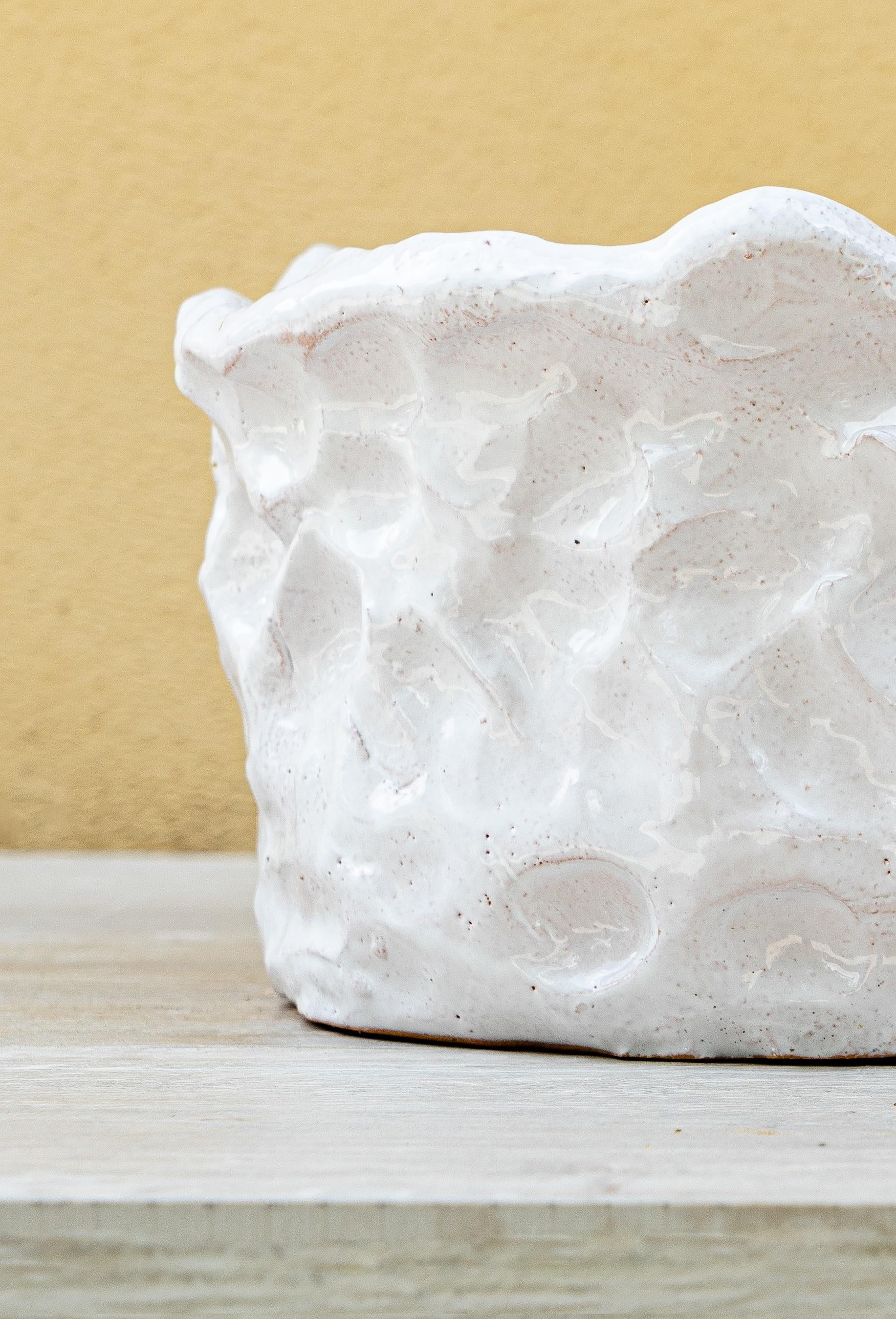 Vernissé Vase blanc de Daniele Giannetti en vente