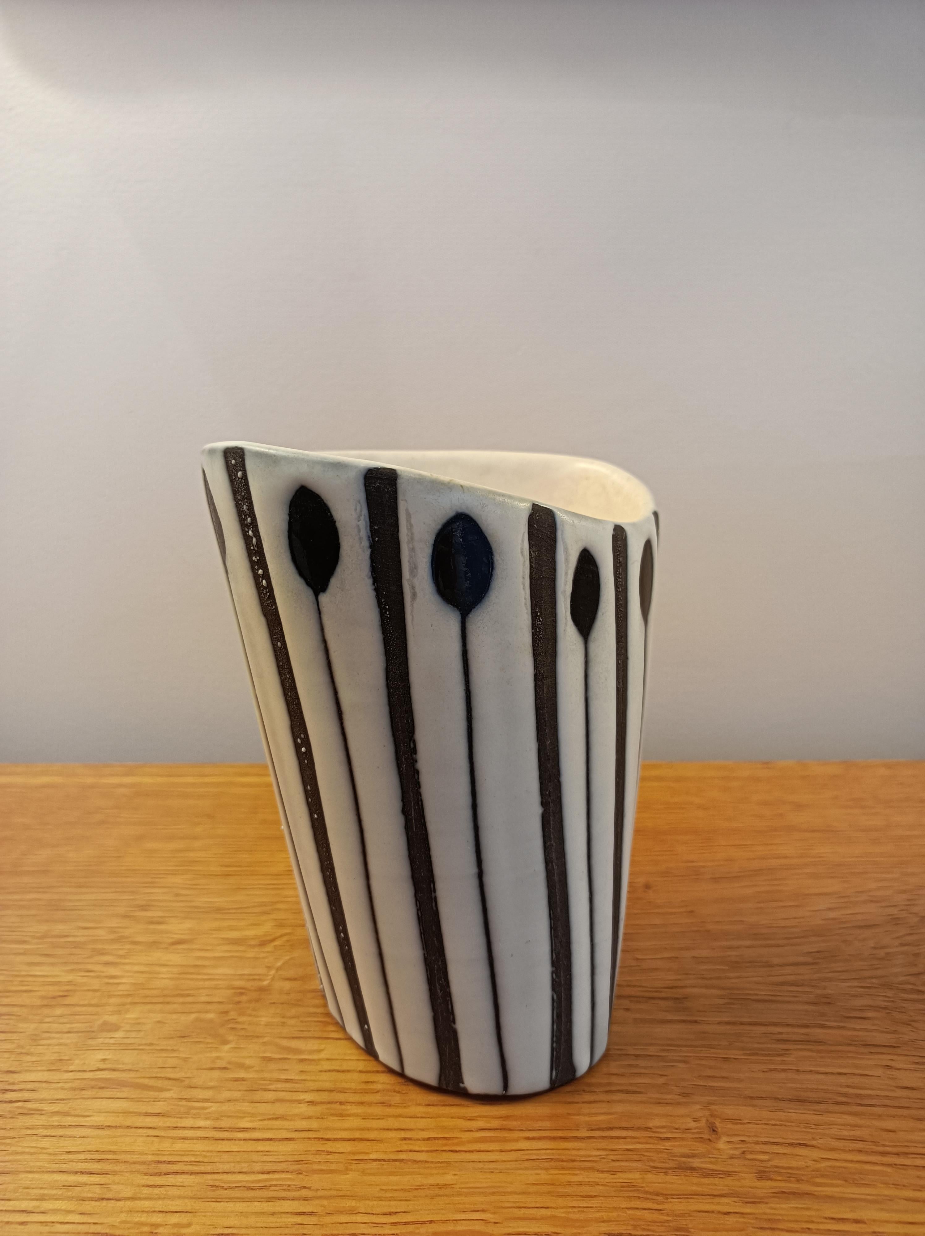 Mid-Century Modern White Vase by Roger Capron For Sale