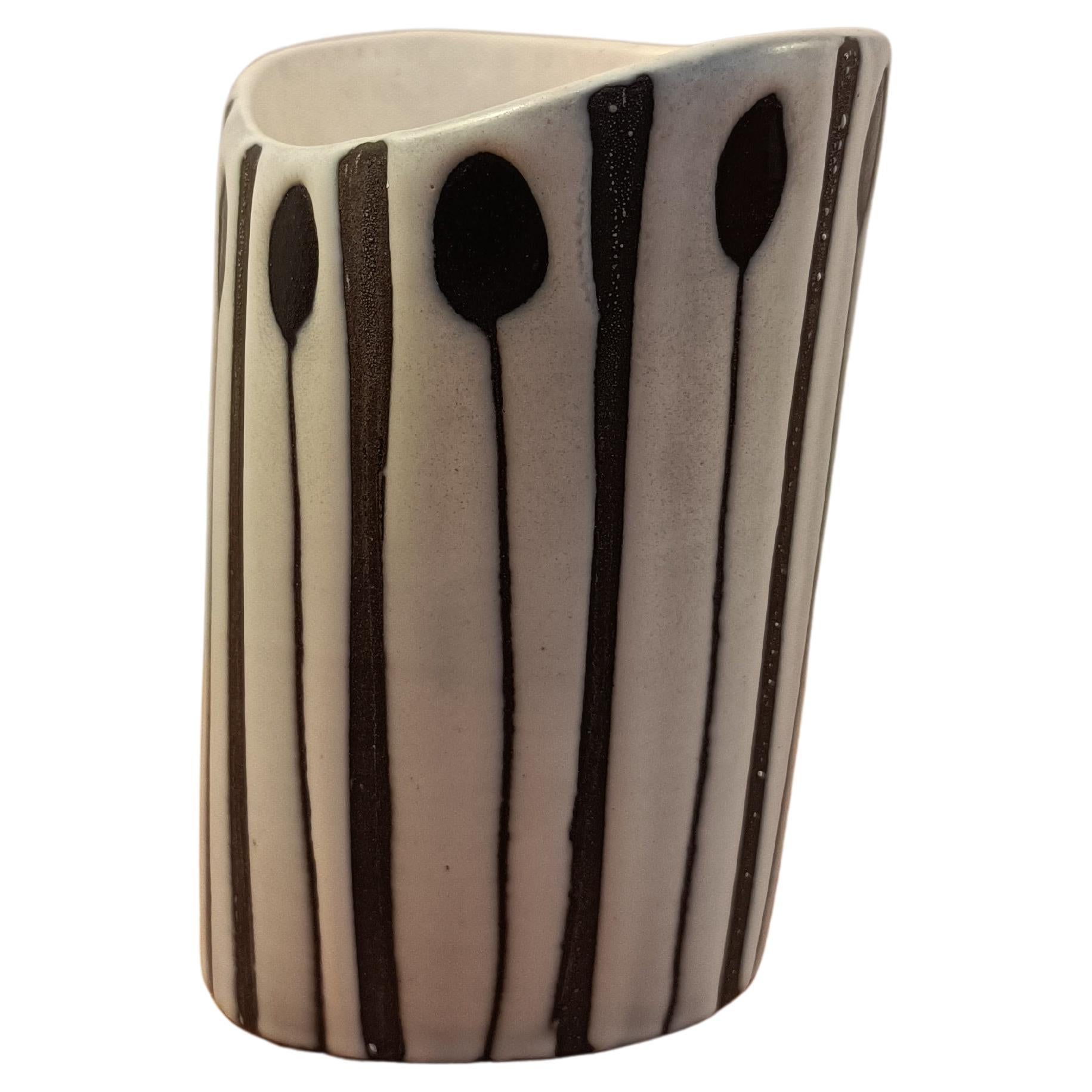 White Vase by Roger Capron For Sale