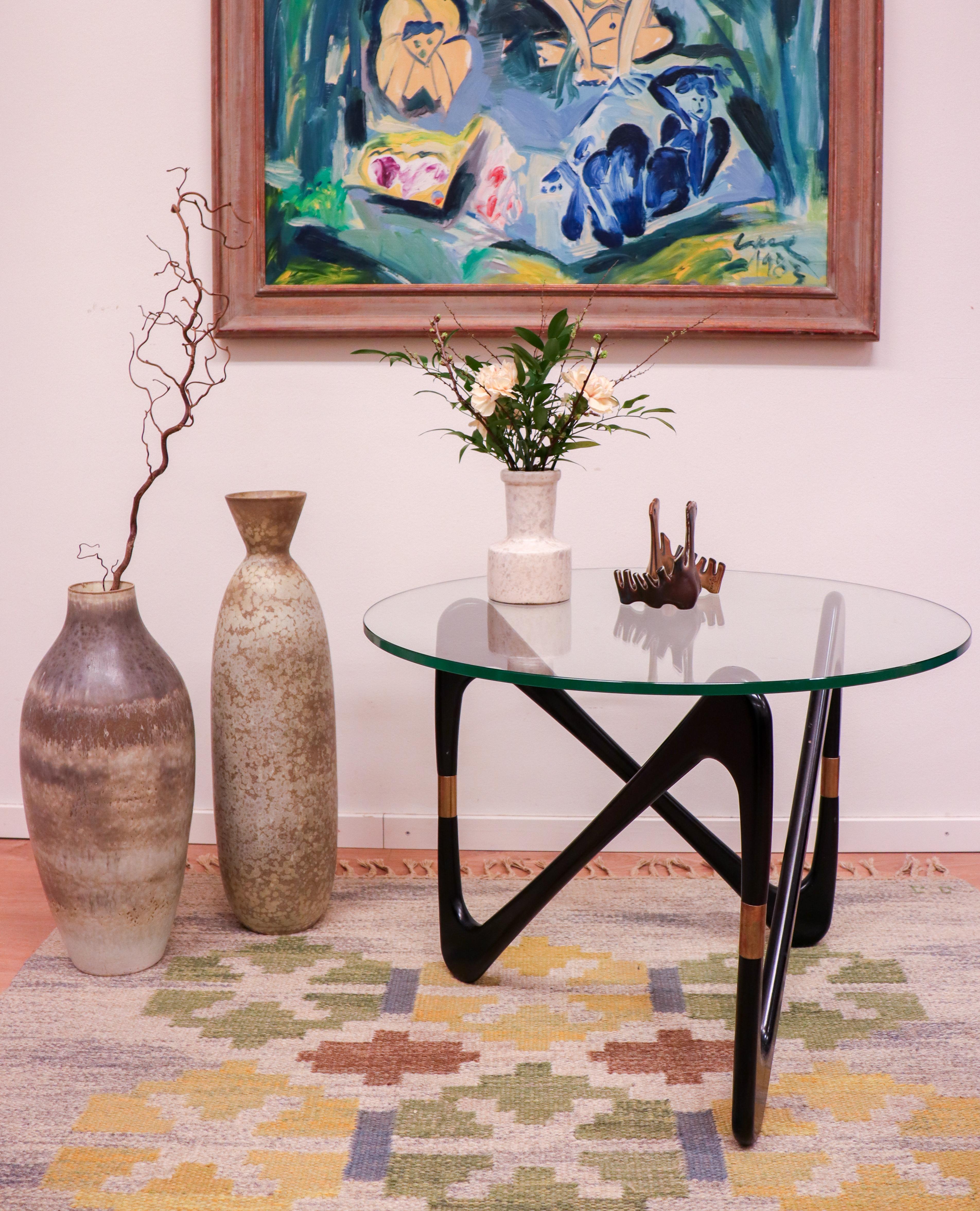 Scandinave moderne Vase blanc, céramique de Hans Hedberg, Biot, France, Scandinavian Modern en vente
