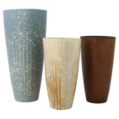Set of 3 Vases, Gunnar Nylund, Rörstrand, Scandinavian Midcentury Vintage
