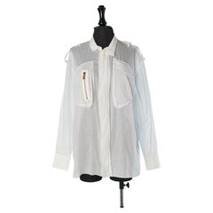 Camisa larga de algodón con velo blanco ALEXANDRE VAUTHIER Costura
