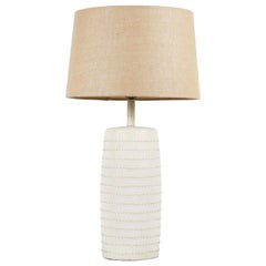 White Vintage Ceramic Lamp with Glass Shade