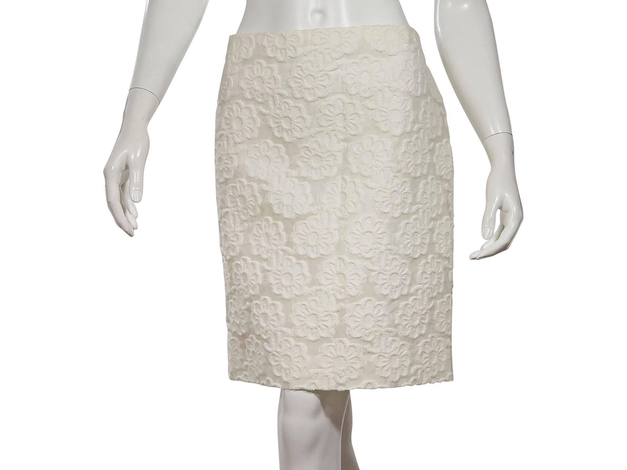 Women's White Vintage Chanel Floral Skirt Set