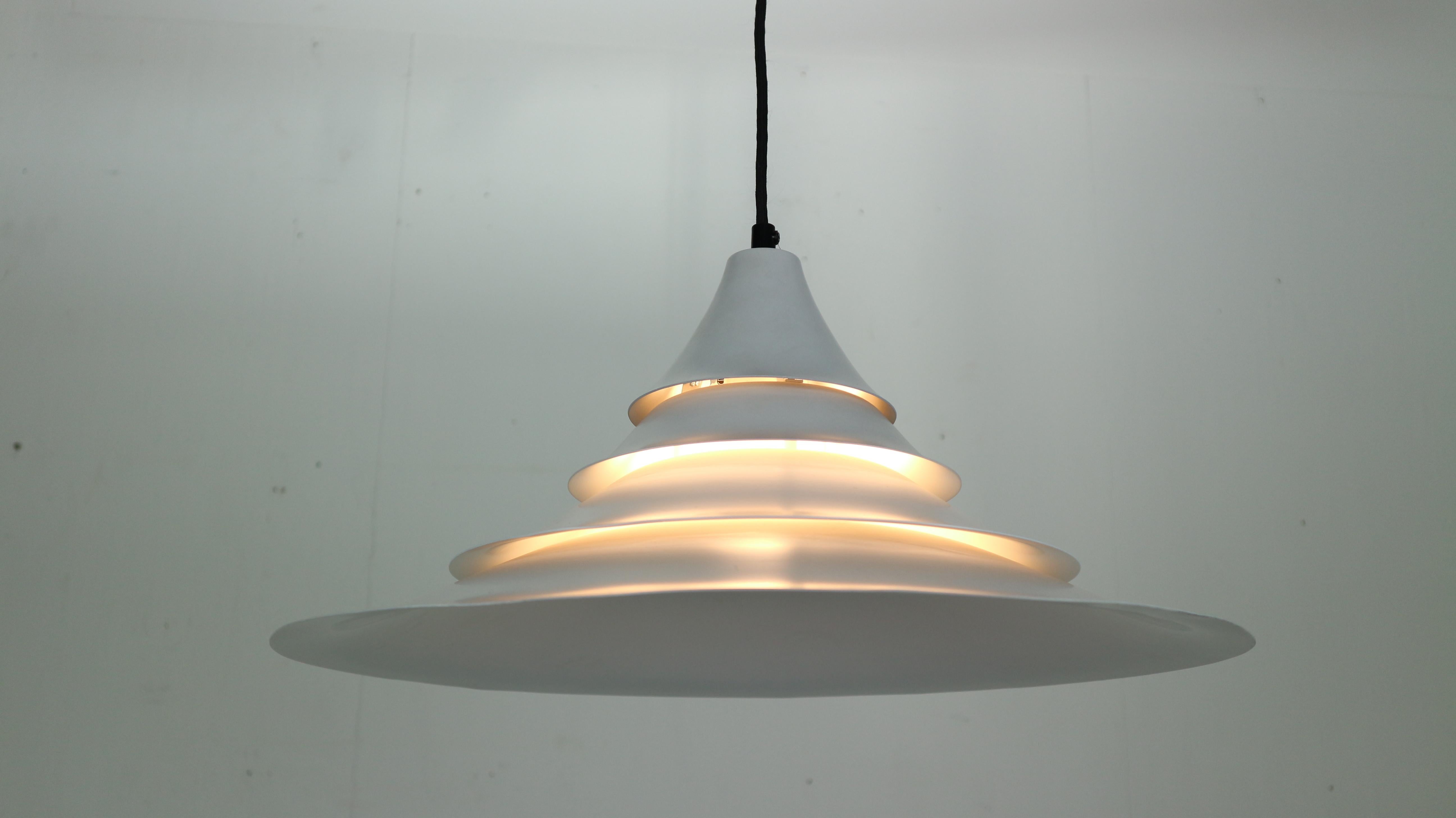 White Vintage Danish Design  Pendant Lamp by Ricardoni, 1960s 11