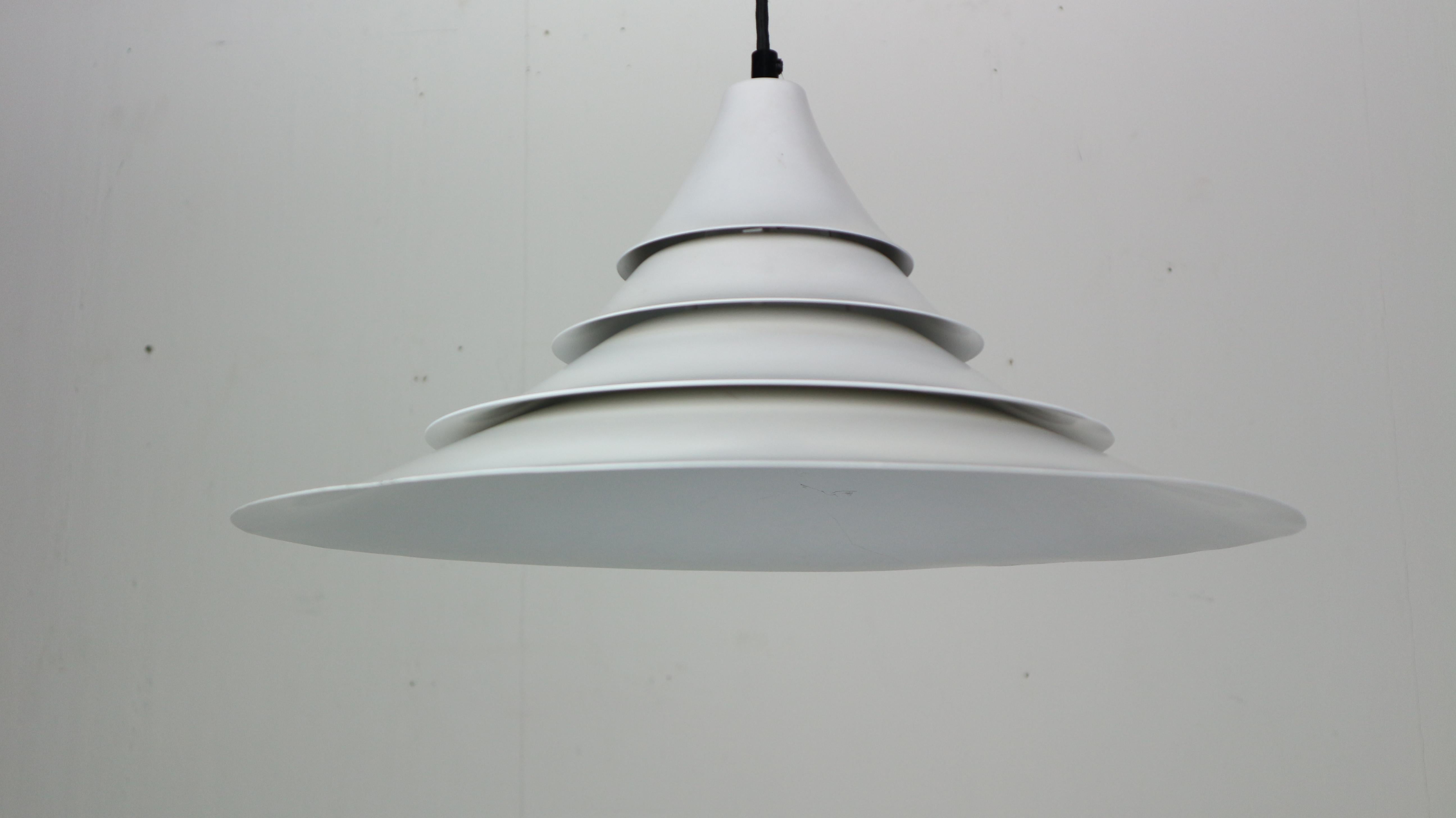 Metal White Vintage Danish Design  Pendant Lamp by Ricardoni, 1960s For Sale