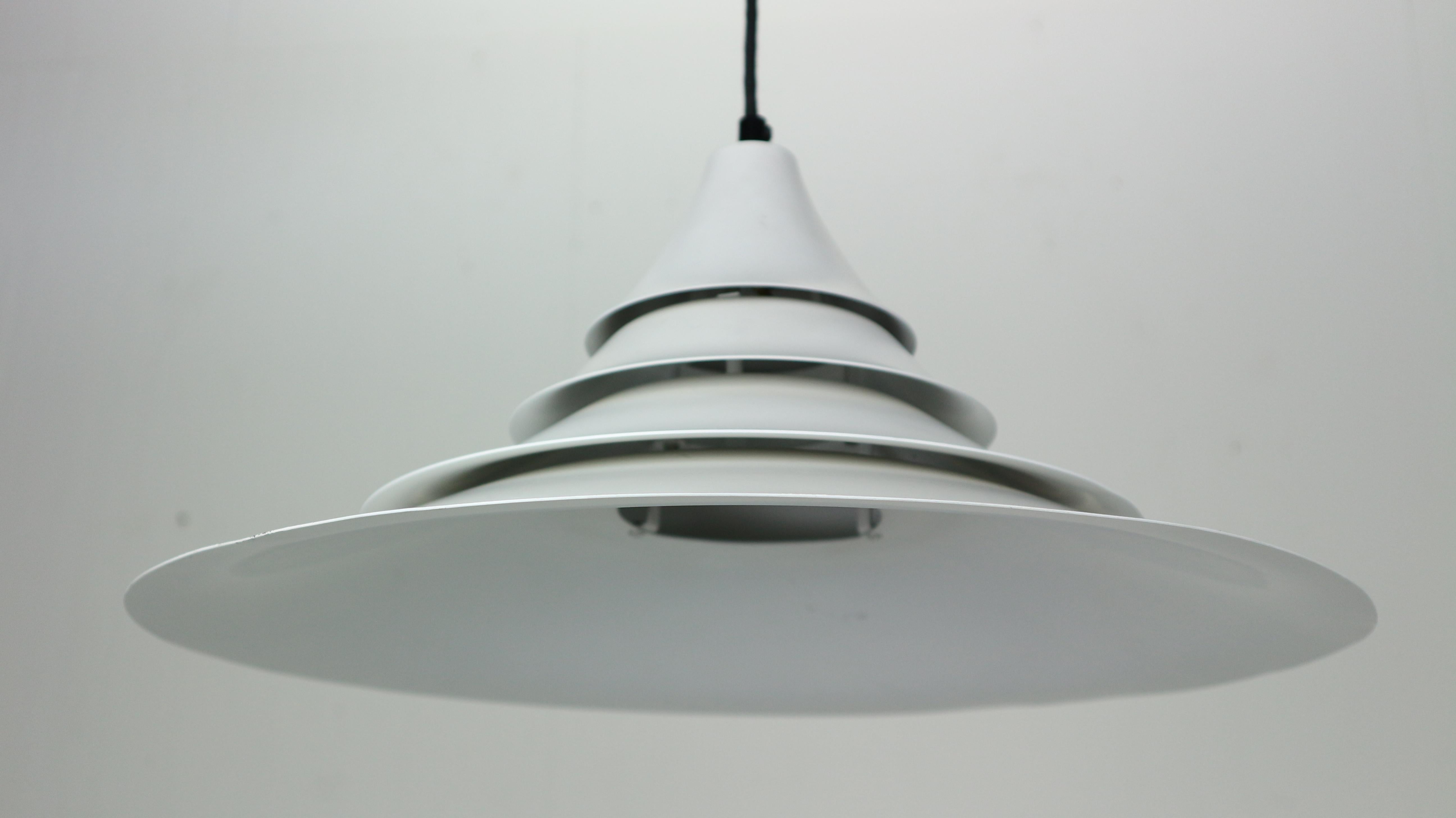 White Vintage Danish Design  Pendant Lamp by Ricardoni, 1960s 1