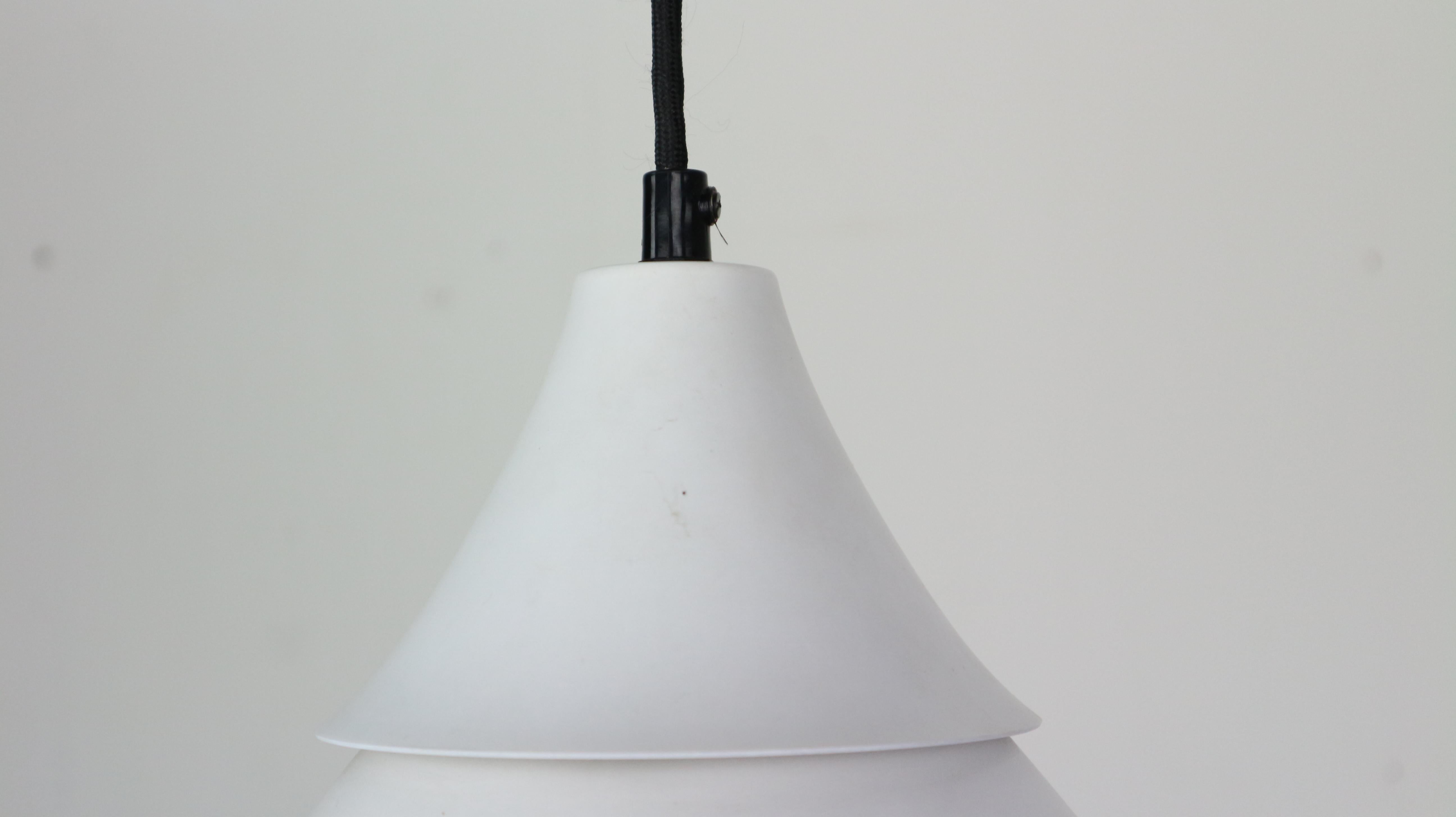 White Vintage Danish Design  Pendant Lamp by Ricardoni, 1960s 3