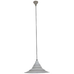 Modèle danois vintage blanc  Lampe à suspension de Ricardoni, années 1960