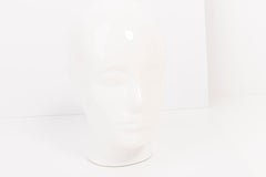 White Vintage Decorative Mannequin Porcelain Head Sculpture, 1970s, Germany