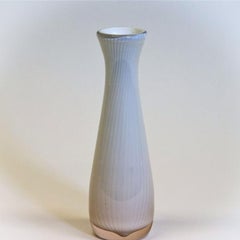 White Vintage Glass Vase Ariel By Hermann Bongard, Norway 1956